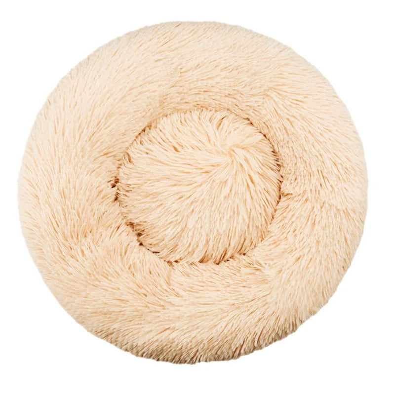 Round Plush Dog & Cat Bed – Washable, Warm & Cozy Pet Sofa
