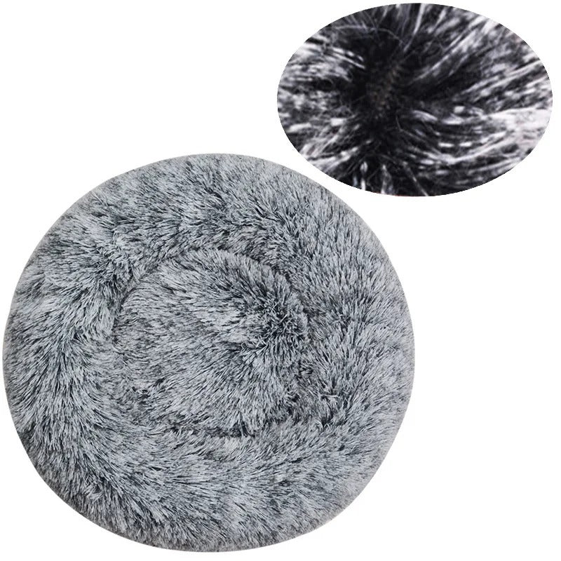 Round Plush Dog & Cat Bed – Washable, Warm & Cozy Pet Sofa