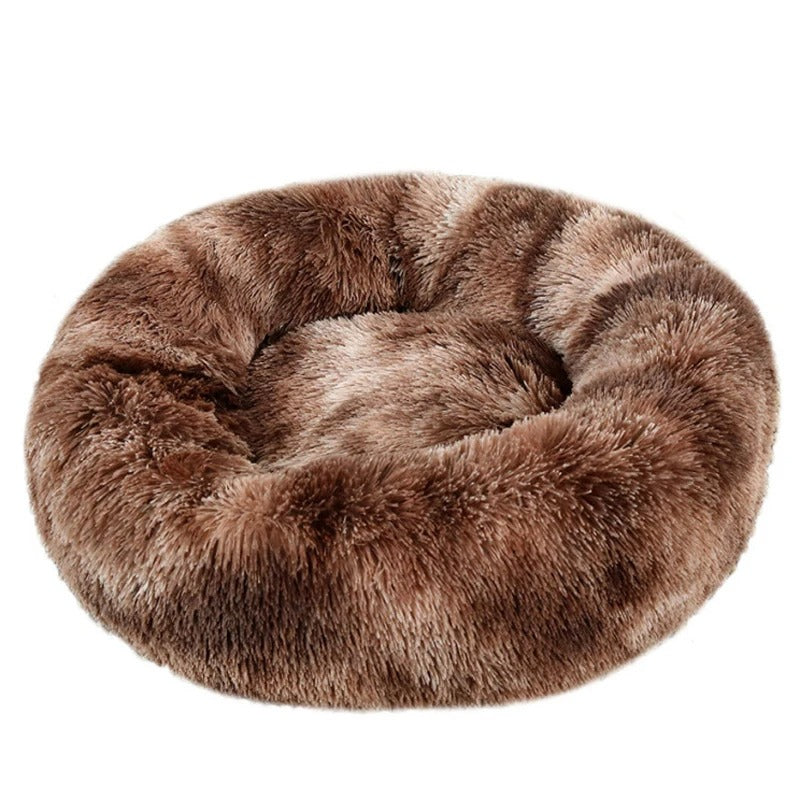 Round Plush Dog & Cat Bed – Washable, Warm & Cozy Pet Sofa