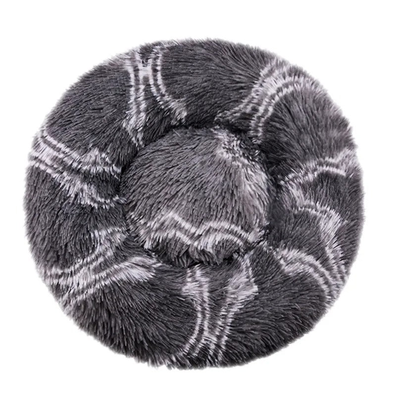 Round Plush Dog & Cat Bed – Washable, Warm & Cozy Pet Sofa