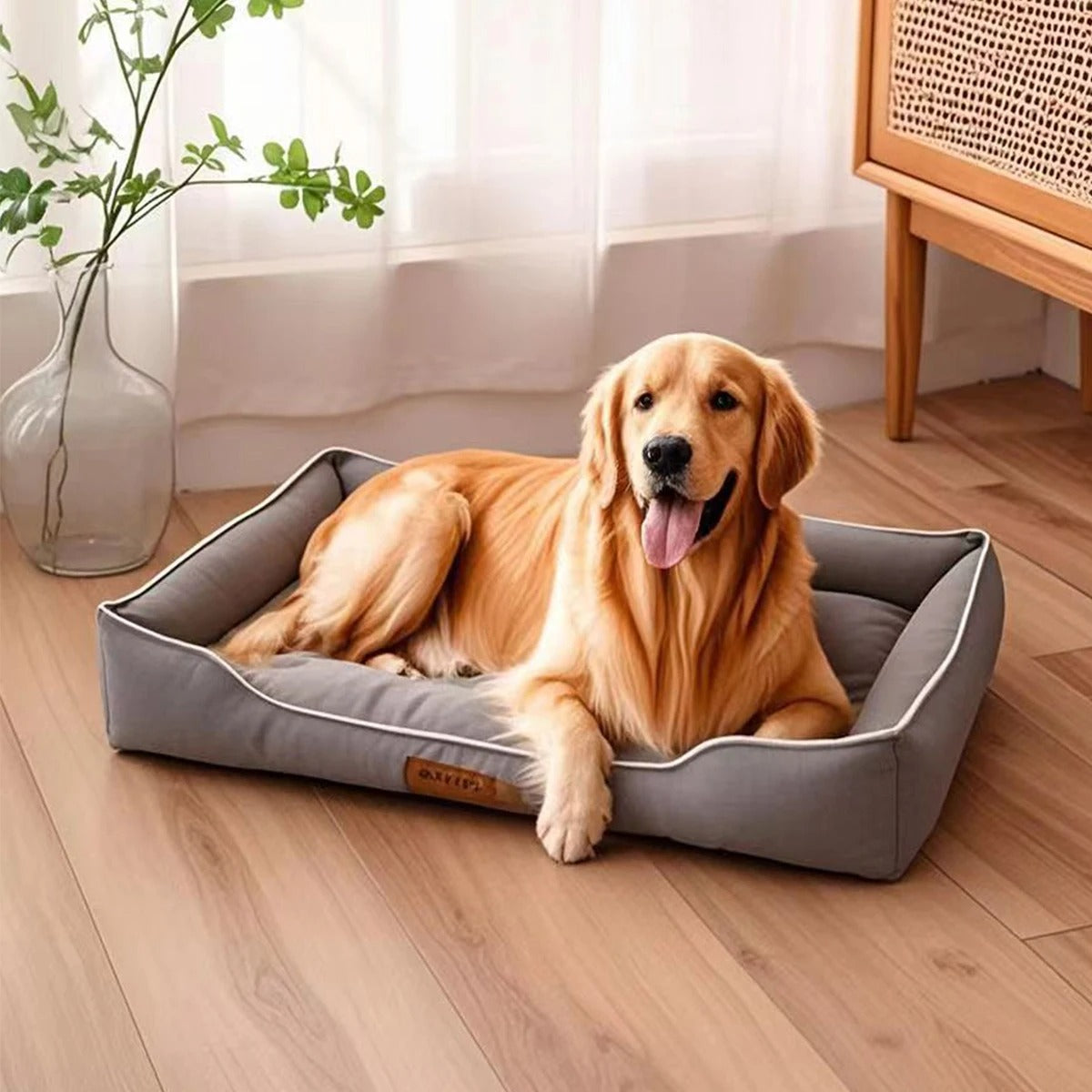 Four Season Square Dog Bed Waterproof, Bite Resistant & Cozy Pet Sofa for Large Dogs & Cats