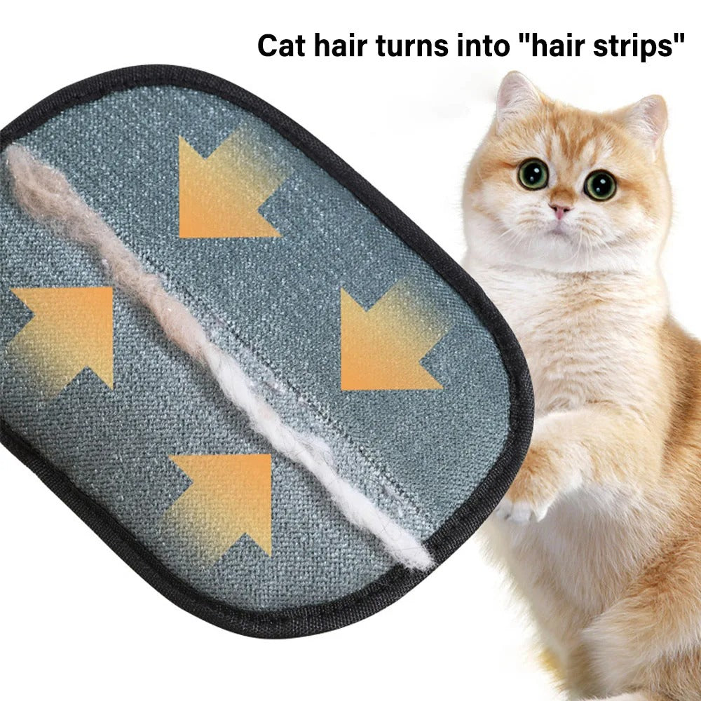 Pet Hair Removal Glove with Dual-Sided Electrostatic Bristles – For Furniture, Carpet & Clothes
