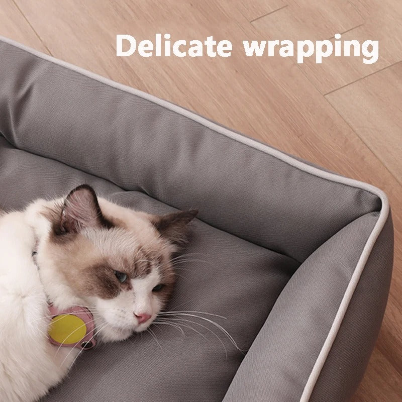 Four Season Square Dog Bed Waterproof, Bite Resistant & Cozy Pet Sofa for Large Dogs & Cats