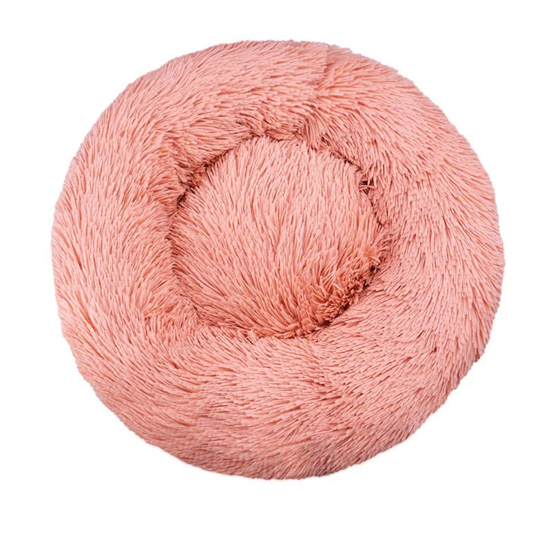 Round Plush Dog & Cat Bed – Washable, Warm & Cozy Pet Sofa