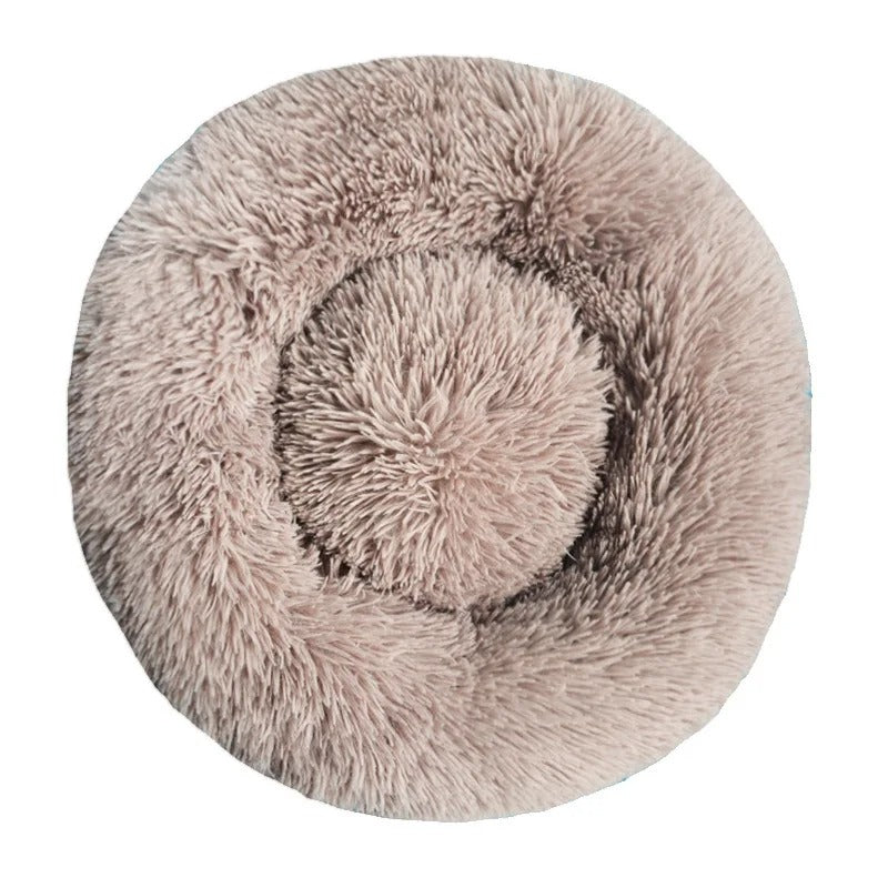 Round Plush Dog & Cat Bed – Washable, Warm & Cozy Pet Sofa